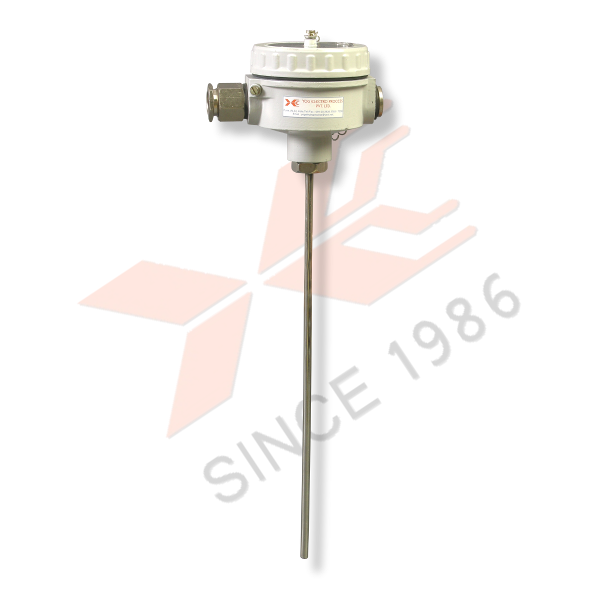 Industrial RTD assembly with weatherproof connection head